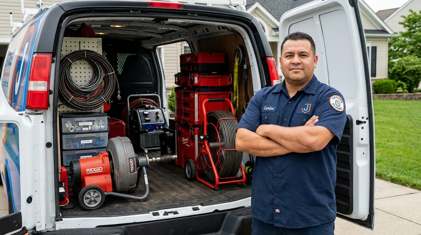 Professional drain cleaning equipment and Johns Plumbing LLC plumber in Clintwood