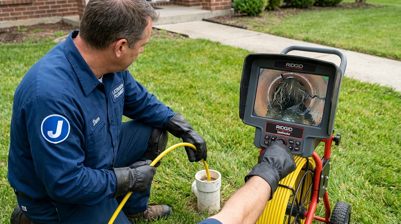 Sewer camera inspection being performed by Johns Plumbing LLC in Clintwood